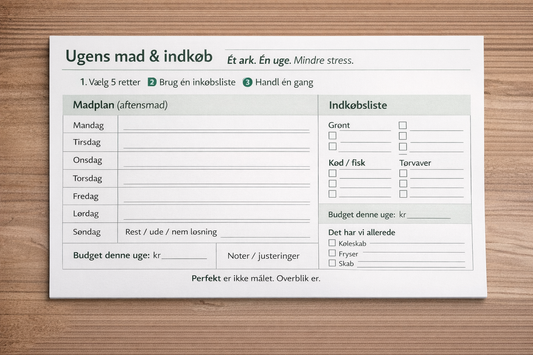 IndkøbsTjek – Ugeblok til mad & indkøb (30 uger)