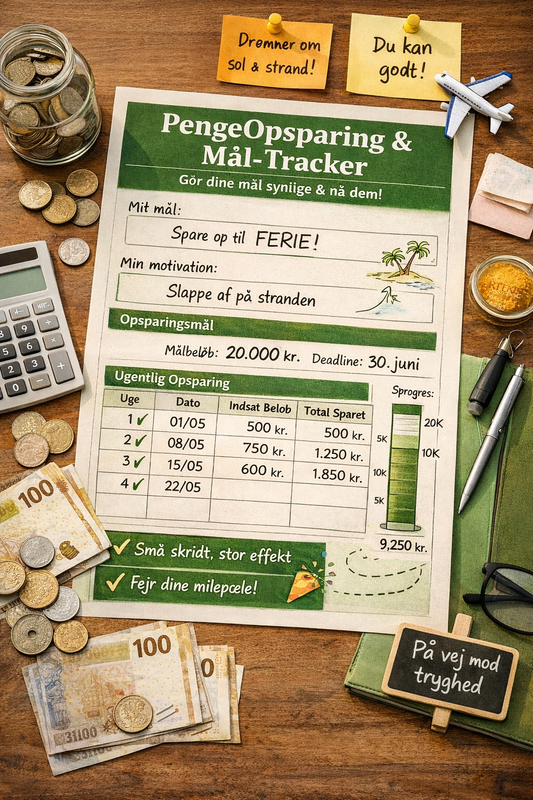 PengeOpsparing & Mål-Tracker – gør dine mål synlige og nå dem