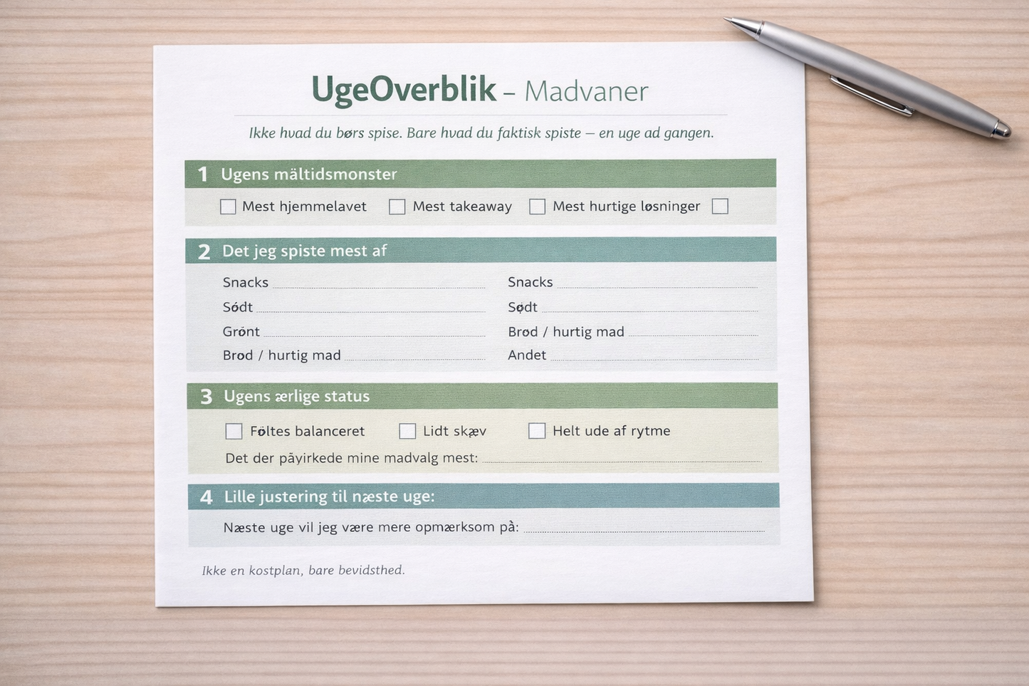 UgeOverblik – Madvaner (30 ark)